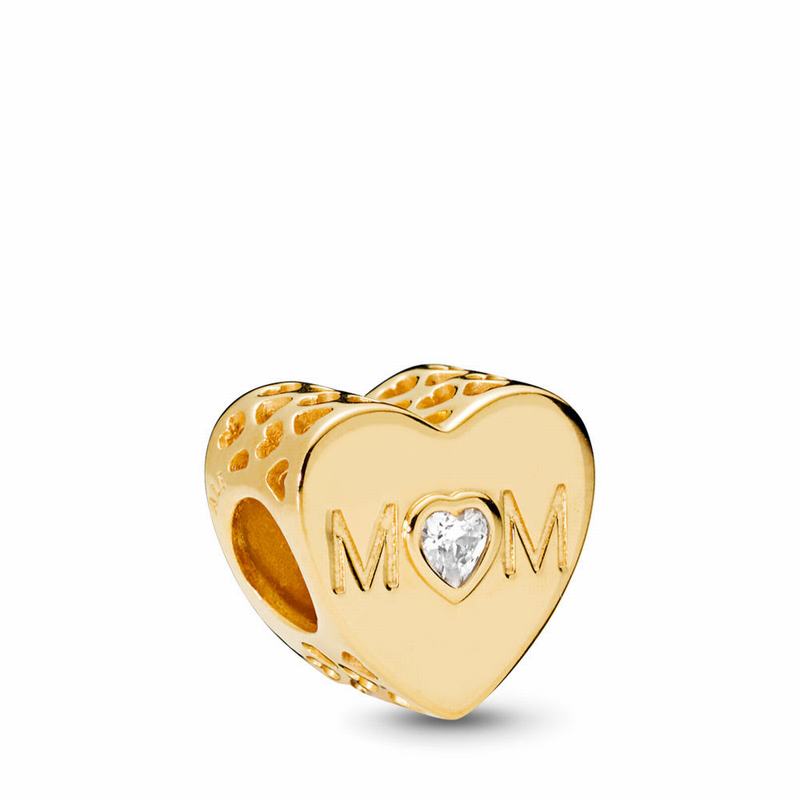 Pandora Australia Shine™ Mother Heart Charm - 18ct Gold Plated | PSYVUR062